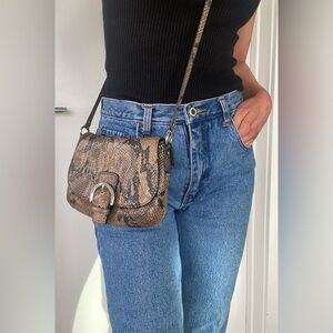 Vintage Coach mini leather crossbody, Soho Python snake print new condition